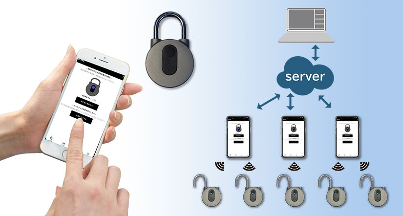 スマホで開けるキーレス南京錠